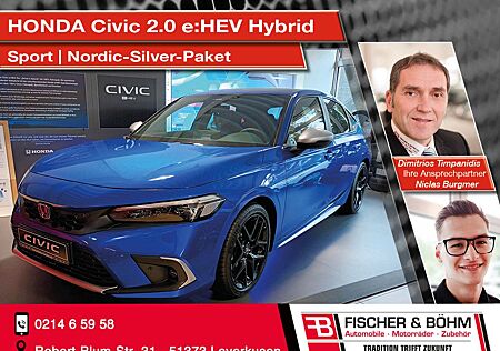 Honda Civic 2.0 e:HEV i-MMD Hybrid Sport Nordic Silver