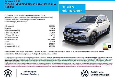 VW T-Cross gebraucht kaufen VW T-Cross Volkswagen 1.5 TSI DSG+R-LINE+RFK+PARKASSIST+NAV