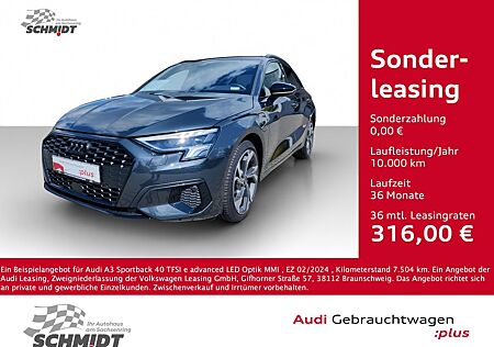 Audi A3 Sportback 40 TFSI e advanced LED Optik MMI