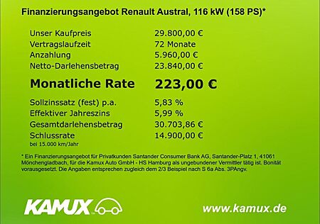 Renault Austral 1.3TCe Aut.Techno+LED+NAVI+KAMERA+PANO