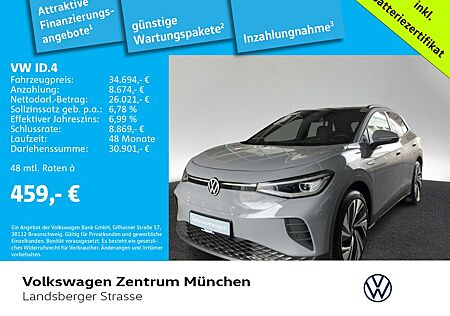 VW ID.4 Volkswagen Pro Performance AHK ACC CCS IQ.Light RearVi