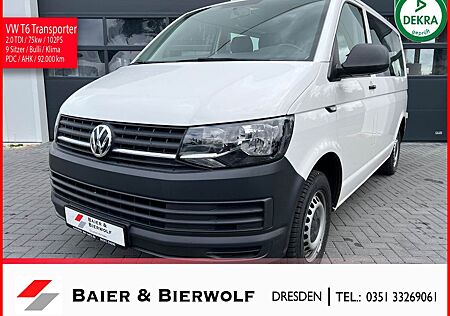 VW T6 Transporter Volkswagen 9 Sitzer 1. Hand Klima AHK PDC SH