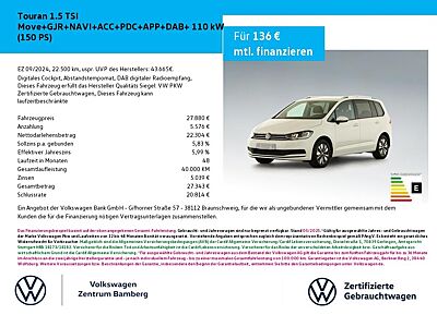 Volkswagen Touran 1.5 TSI Move+GJR+NAVI+ACC+PDC+APP+DAB+