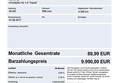 Hyundai i10 1.HAND/SHZ/TEMP./KLIMA/SCHECKHEFT/GARANTIE