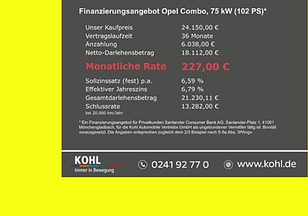 Opel Combo Cargo 1.5 D EU6e Winter-Paket Rückfahrk. T