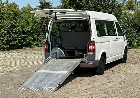 VW T5 Transporter Volkswagen T5 TDI°Hoch Lang°Rollstuhlrampe°Klima°8-Sitzer
