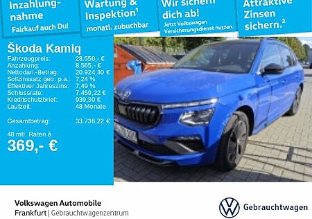 Skoda Kamiq 1.5 TSI DSG Monte Carlo Navi FrontAssist