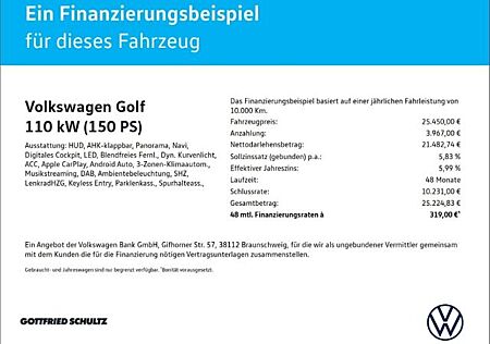 VW Golf Volkswagen Life 2.0 TDI DSG Panoramadach Rückfahrkamer