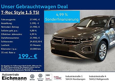 VW T-Roc Volkswagen Style 1.5 TSI+DSG+LEDPlus+ACC+RFK+SIDE-ASS