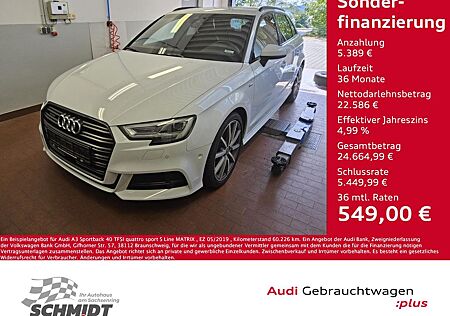 Audi A3 Sportback 40 TFSI quattro sport S Line MATRIX
