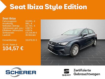 Seat Ibiza Style 1.0 TSI EPH*ACC*SHZ*CARPLAY uvm...