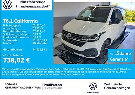 VW T6 California Volkswagen T6.1 California Beach *ACC*AHK*StdHz*LED*8-fach*