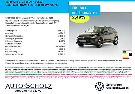 VW Taigo Volkswagen Life 1.0 TSI OPF 70kW Goal+GJR+NAV+ACC+LED