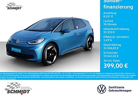 VW ID.3 Volkswagen Pro S Wärmepumpe PANO HuD MATRIX H&K RFK