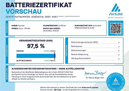 Hyundai Kona Elektro 2WD Klimaautom DAB Keyless Spurhalt