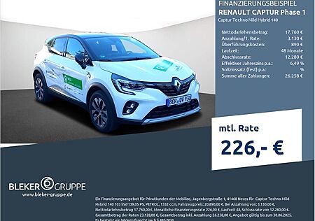 Renault Captur Phase 1 Techno Mild Hybrid 140