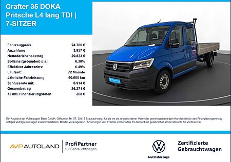 Volkswagen Crafter 35 DOKA Pritsche L4 lang TDI | 7-SITZER