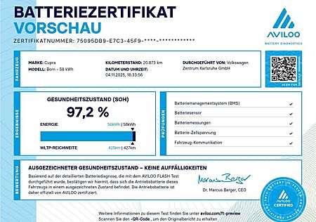 Cupra Born HUD LED PDC Kamera ACC