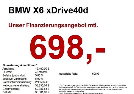 BMW X6 xDrive40d M Sport AHK/LASER/LUFT/HUD/360/PANO