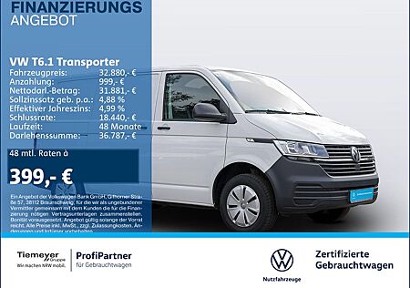 VW T6 Transporter Volkswagen T6.1 Kasten 3-SITZE FLÜGELTÜREN KLIMA PDC