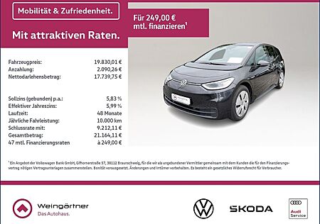VW ID.3 Volkswagen Pro Family, Wärmepumpe, IQ.Light, DAB+, 62k