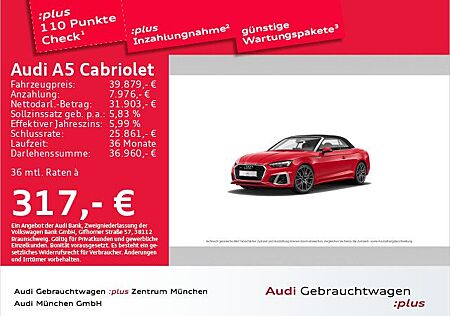 Audi A5 Cabriolet 45 TFSI qu. S tronic 2x S line HuD/