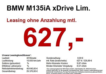 BMW M135iA xDrive Lim. LiveCock.HUD.LED.AHK.ParkAss