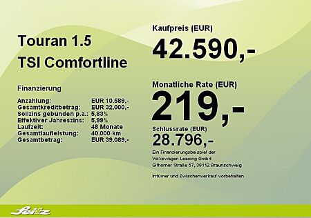 VW Touran Volkswagen 1.5 TSI Comfortline *AHK*KAMERA*NAVI*LED*