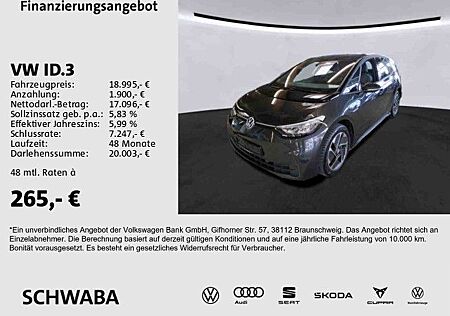 VW ID.3 Volkswagen Pro *Wärmep.*ACC*AHK*LED*LANE*NAVI*8-fach*