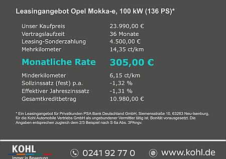 Opel Mokka-e Elegance Elektro Autom. Navi LED Rückfah