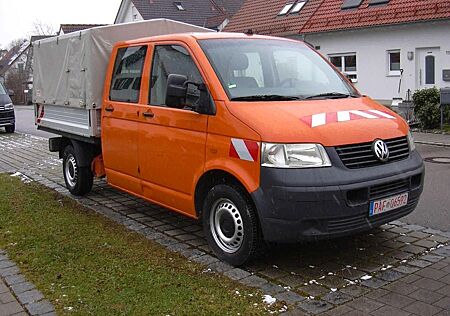 VW T5 Transporter Volkswagen T5 2,5 TDI DoKa Pritsche Pl,LR,Klima,ZV,AHK,6-Si