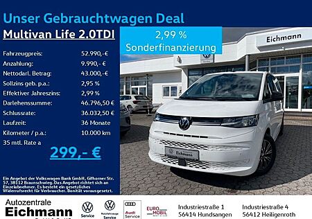 VW T7 Multivan Volkswagen Multivan Life 2.0 TDI+DSG+LED+NAVI+AHK+ACC+TISCH