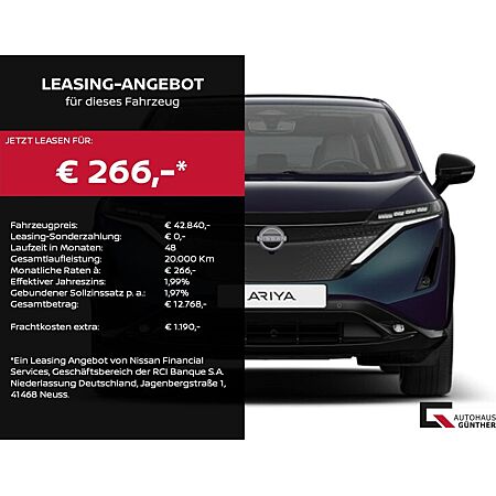 Nissan Ariya leasen