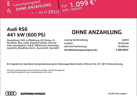Audi RS6 Avant TFSI quattroRS-Dynamikpaket plus 305 k