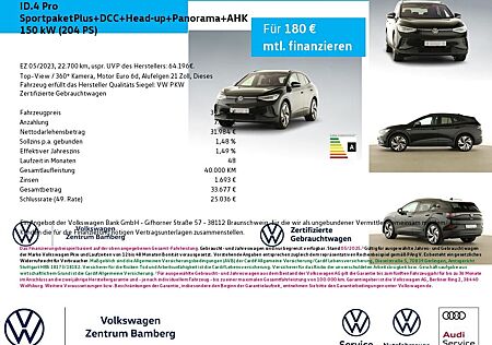 VW ID.4 Volkswagen Pro SportpaketPlus+DCC+Head-up+Panorama+AHK