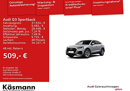 Audi Q3 Sportback 40TFSI qu LED KAM ACC NAV SHZ PDC