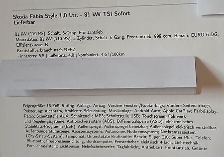 Skoda Fabia 1.0l TSI 81kW STYLE wenig Laufleistung