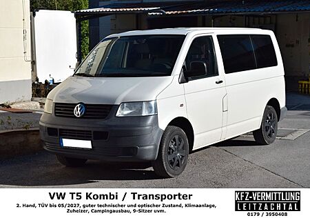 VW T5 Transporter Volkswagen T5 Transp.~AHK~Klima~Camper~9Sitze~TÜV05/27~2.Hd