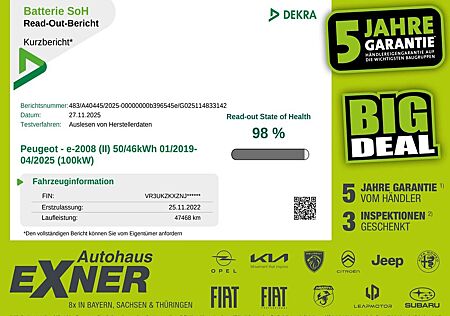 Peugeot 2008 Elektromotor 136 e-Active Pack LED, PDC