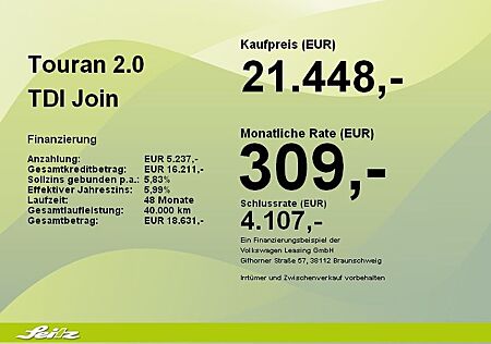 VW Touran Volkswagen 2.0 TDI Join *AHK*LED*KAMERA*NAVI*
