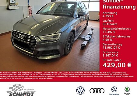 Audi A3 Sportback 2.0 TDI Sport S Line LED NAVI 18"