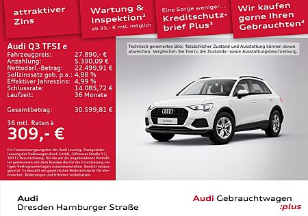 Audi Q3 TFSI e 45 e Navi AHZV Rückfahrkamera S tronic