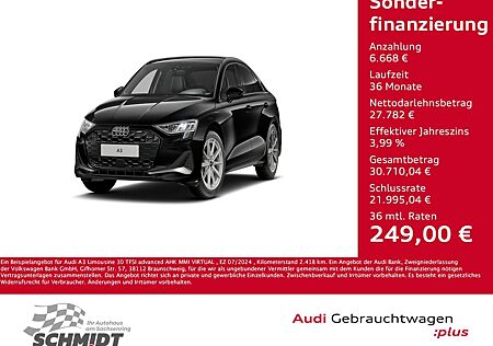 Audi A3 Limousine 30 TFSI advanced AHK MMI VIRTUAL