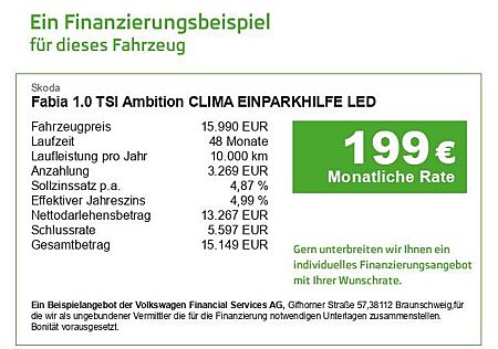 Skoda Fabia 1.0 TSI Ambition CLIMA EINPARKHILFE LED