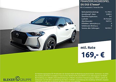 DS Automobiles DS3 Crossback DS3 ETense DS 3 Crossback E-Tense So Chic