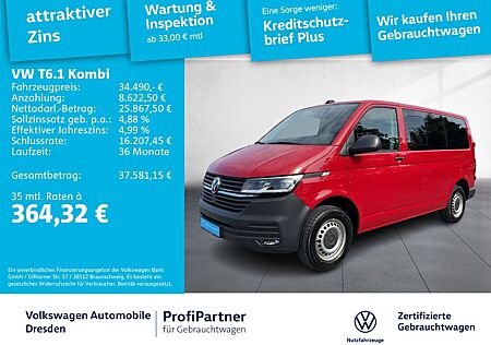 VW T6 Kombi Volkswagen T6.1 Kombi TDI DSG KLIMA LED AHZV GRA 5-SITZER