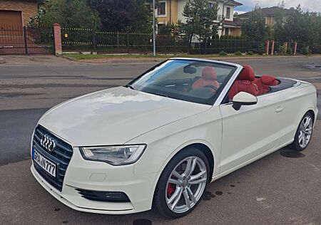 Audi A3 2.0 TDI Cabrio White, Red Seats