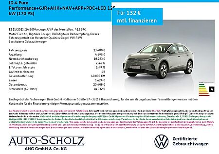 VW ID.4 Volkswagen Pure Performance+GJR+AHK+NAV+APP+PDC+LED