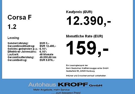 Opel Corsa F 1.2 **SpurH Klima Allwetter LED**