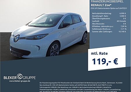 Renault ZOE LIFE Batteriemiete Option auf LIMITED Paket